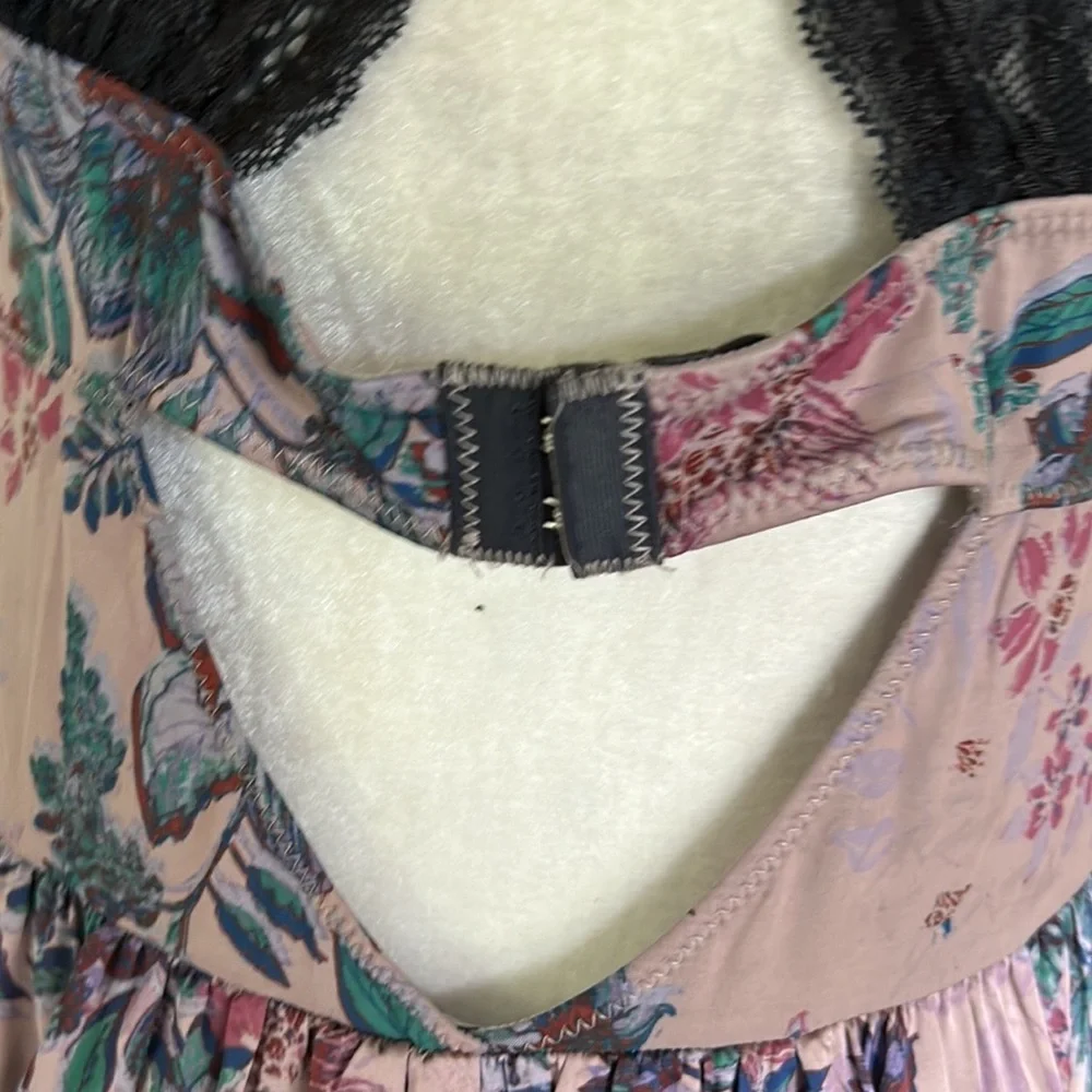 RARE Free People Bad For You Lace & Floral Bodysuit Corset Slip Maxi Dress - L - Picture 12 of 16
